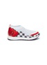 Main View - Click To Enlarge - WINK - 'Liquorice' heart appliqué leather panel knit kids sneakers
