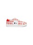Main View - Click To Enlarge - WINK - 'Ice Cream' logo patch gingham check leather kids sneakers