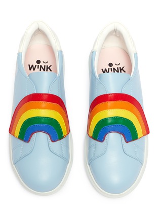 Detail View - Click To Enlarge - WINK - 'Popcorn' rainbow appliqué kids sneakers