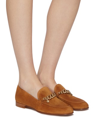 Figure View - Click To Enlarge - GIANVITO ROSSI - 'Kenton' chain suede loafers