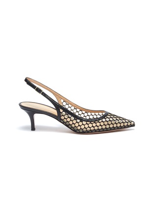 Main View - Click To Enlarge - GIANVITO ROSSI - 'Fhnnene' fishnet slingback pumps