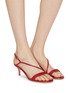 Figure View - Click To Enlarge - GIANVITO ROSSI - 'Manhattan 55' twist strap leather slingback sandals