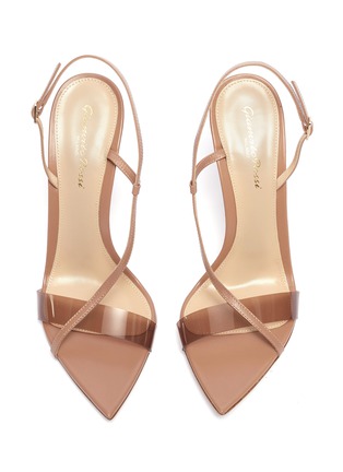 Detail View - Click To Enlarge - GIANVITO ROSSI - Slant PVC band leather sandals