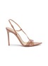 Main View - Click To Enlarge - GIANVITO ROSSI - Slant PVC band leather sandals