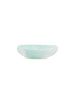 Main View - Click To Enlarge - DINOSAUR DESIGNS - Earth medium bowl – Duck Egg Swirl on Clear