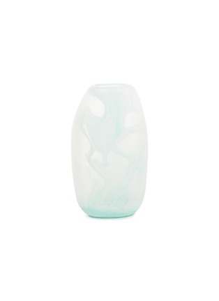 Main View - Click To Enlarge - DINOSAUR DESIGNS - Pebble medium vase – Duck Egg Swirl on Clear