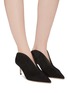 Figure View - Click To Enlarge - JIMMY CHOO - 'Loris 65' choked-up suede mules