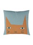 Figure View - Click To Enlarge - DONNA WILSON - Cat Ears two-sided cushion – Mustard/Duck Egg