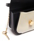 Detail View - Click To Enlarge - JW ANDERSON - 'Keyts' chain pin colourblock canvas crossbody bag