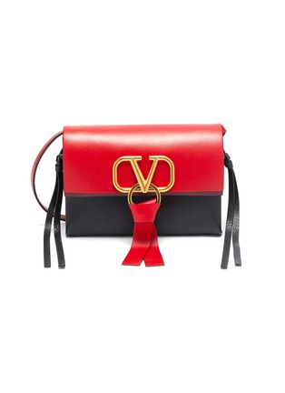 Main View - Click To Enlarge - VALENTINO GARAVANI - Valentino Garavani 'Vring' tassel leather crossbody bag