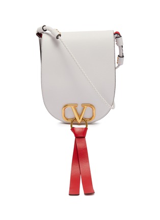 Main View - Click To Enlarge - VALENTINO GARAVANI - Valentino Garavani 'VRing' tassel medium leather saddle bag