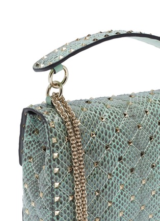  - VALENTINO GARAVANI - 'Rockstud Spike' small quilted snakeskin leather shoulder bag
