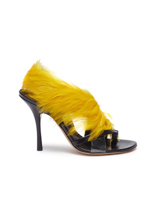 Main View - Click To Enlarge - DRIES VAN NOTEN - Feather wrap leather sandals