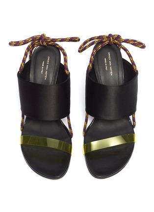Detail View - Click To Enlarge - DRIES VAN NOTEN - PVC satin band rope slingback sandals