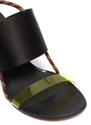 Detail View - Click To Enlarge - DRIES VAN NOTEN - PVC satin band rope slingback sandals
