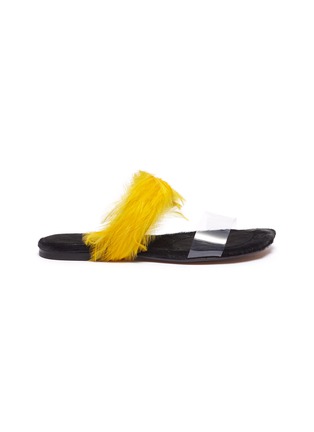 Main View - Click To Enlarge - DRIES VAN NOTEN - Feather PVC band slide sandals