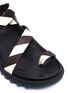 Detail View - Click To Enlarge - DRIES VAN NOTEN - Cross stripe ankle strap flatform sandals
