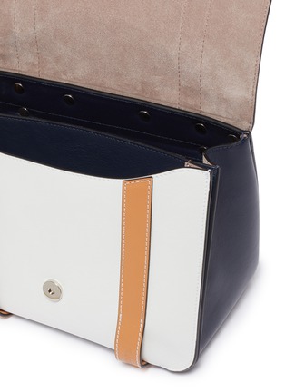 Detail View - Click To Enlarge - JW ANDERSON - 'Disc' barbell ring colourblock leather satchel