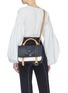 Figure View - Click To Enlarge - JW ANDERSON - 'Disc' barbell ring colourblock leather satchel