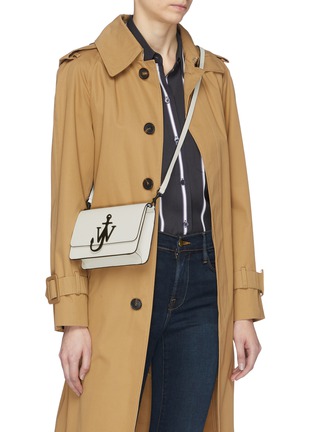 Figure View - Click To Enlarge - JW ANDERSON - 'Logo' plate mini leather crossbody bag