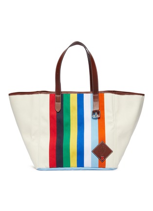 Main View - Click To Enlarge - JW ANDERSON - Belt handle stripe canvas tote