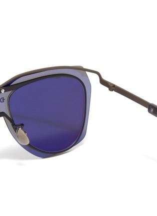 Detail View - Click To Enlarge - DYNE - Layered lens metal aviator sunglasses
