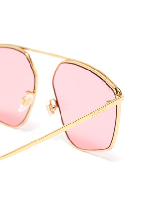 Detail View - Click To Enlarge - GUCCI - Metal angular frame sunglasses