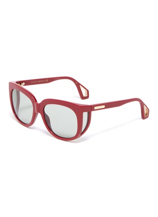 Main View - Click To Enlarge - GUCCI - Spoiler acetate square sunglasses