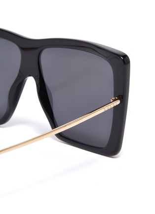 Detail View - Click To Enlarge - GUCCI - Oversized acetate front metal square sunglasses