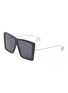 Main View - Click To Enlarge - GUCCI - Oversized acetate front metal square sunglasses