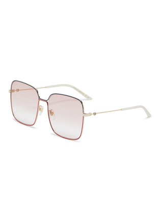 Main View - Click To Enlarge - GUCCI - Metal oversized square sunglasses