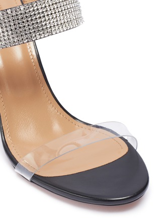 Detail View - Click To Enlarge - AQUAZZURA - 'Spritz Plexy' strass and PVC band sandals