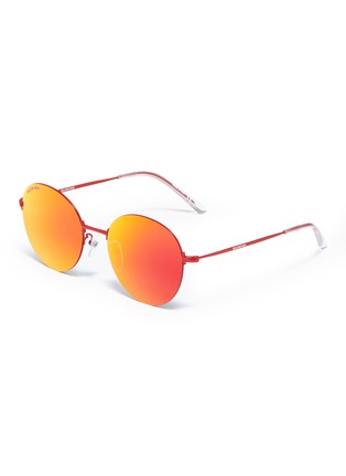 Main View - Click To Enlarge - BALENCIAGA - Mirror metal round sunglasses