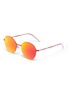 Main View - Click To Enlarge - BALENCIAGA - Mirror metal round sunglasses
