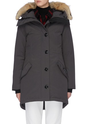 Main View - Click To Enlarge - CANADA GOOSE - 'Rossclair' coyote fur hooded down coat – Fusion fit