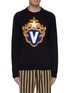 Main View - Click To Enlarge - VERSACE - Logo crest embroidered sweater