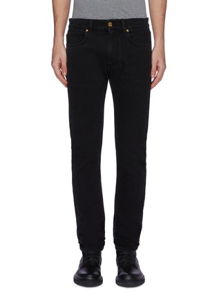 Main View - Click To Enlarge - VERSACE - Logo crest appliqué skinny jeans