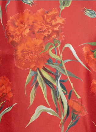 Detail View - Click To Enlarge - - - Carnation print silk front cashmere sweater