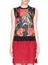 Main View - Click To Enlarge - - - Carnation print silk front sleeveless top