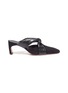 Main View - Click To Enlarge - ROSETTA GETTY - 'Twist' cross leather strap suede mules
