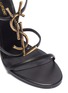 Detail View - Click To Enlarge - SAINT LAURENT - 'Cassandra' logo plaque strappy leather sandals
