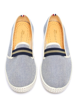 Figure View - Click To Enlarge - RIVIERAS - 'College' elastic band canvas kids skate slip-ons