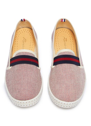 Figure View - Click To Enlarge - RIVIERAS - 'College' elastic band canvas kids skate slip-ons