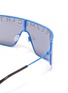 Detail View - Click To Enlarge - STELLA MCCARTNEY - Stud logo single lens metal oversized sunglasses