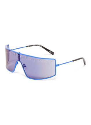 Main View - Click To Enlarge - STELLA MCCARTNEY - Stud logo single lens metal oversized sunglasses