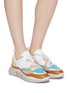 Figure View - Click To Enlarge - CHLOÉ - 'Sonnie' chunky outsole low top patchwork sneakers