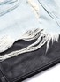 Detail View - Click To Enlarge - ALEXANDER WANG - Leather underlay ripped denim skirt