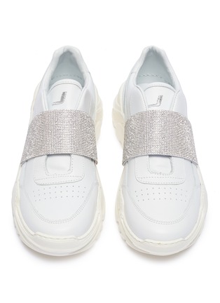 Detail View - Click To Enlarge - JOSHUA SANDERS - 'Zenith' strass band leather sneakers