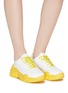 Figure View - Click To Enlarge - JOSHUA SANDERS - 'Zenith' Smiley leather sneakers