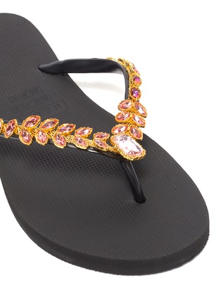 Detail View - Click To Enlarge - UZURII - 'Illusion Pink' crystal PVC thong sandals